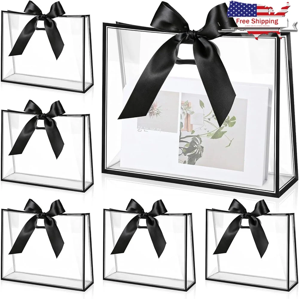 12 Pcs Clear Plastic Gift Bags with Handles Ribbons Wedding Baby Shower Graduation Favors Reusable Floral Design Eco Friendly
12 Pcs Clear Plastic Gift Bags with Handles Ribbons Wedding Baby Shower Graduation Favors Reusable Floral Design Eco Friendly