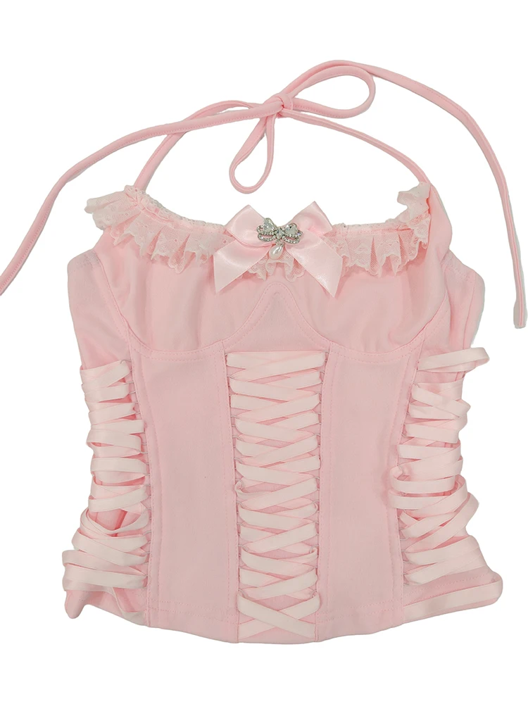 Pink Crop Tops Women Summer Chic Fashion Slim Sleeveless Bandage Spaghetti Strap Camisole Vintage
Pink Crop Tops Women Summer Chic Fashion Slim Sleeveless Bandage Spaghetti Strap Camisole Vintage