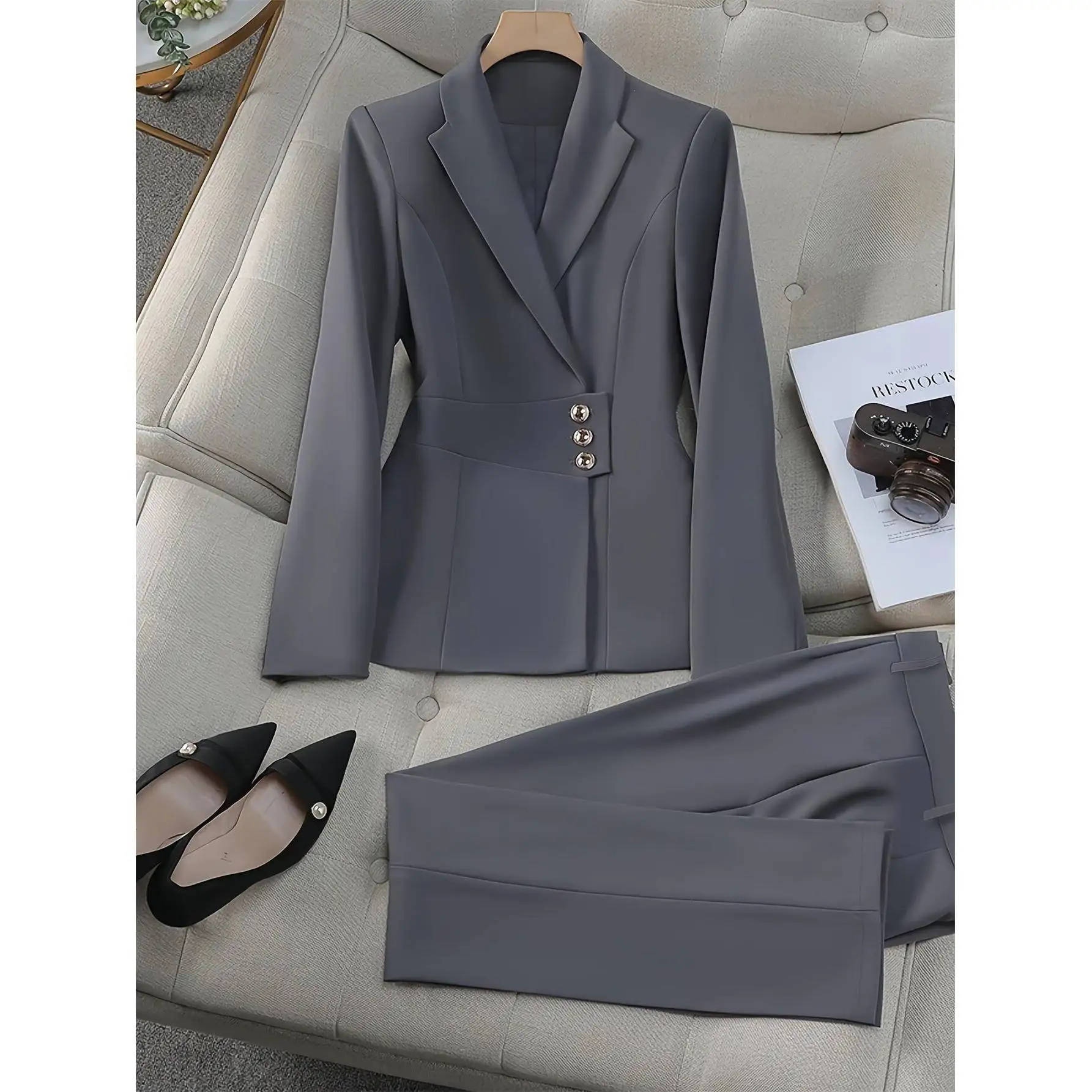 Short Sleeve Suit Set K 78535 Professional Women's Pantsuit Five-Quarter Sleeve Five-Quarter Pant Length Other Material 100%
Short Sleeve Suit Set K 78535 Professional Women's Pantsuit Five-Quarter Sleeve Five-Quarter Pant Length Other Material 100%
