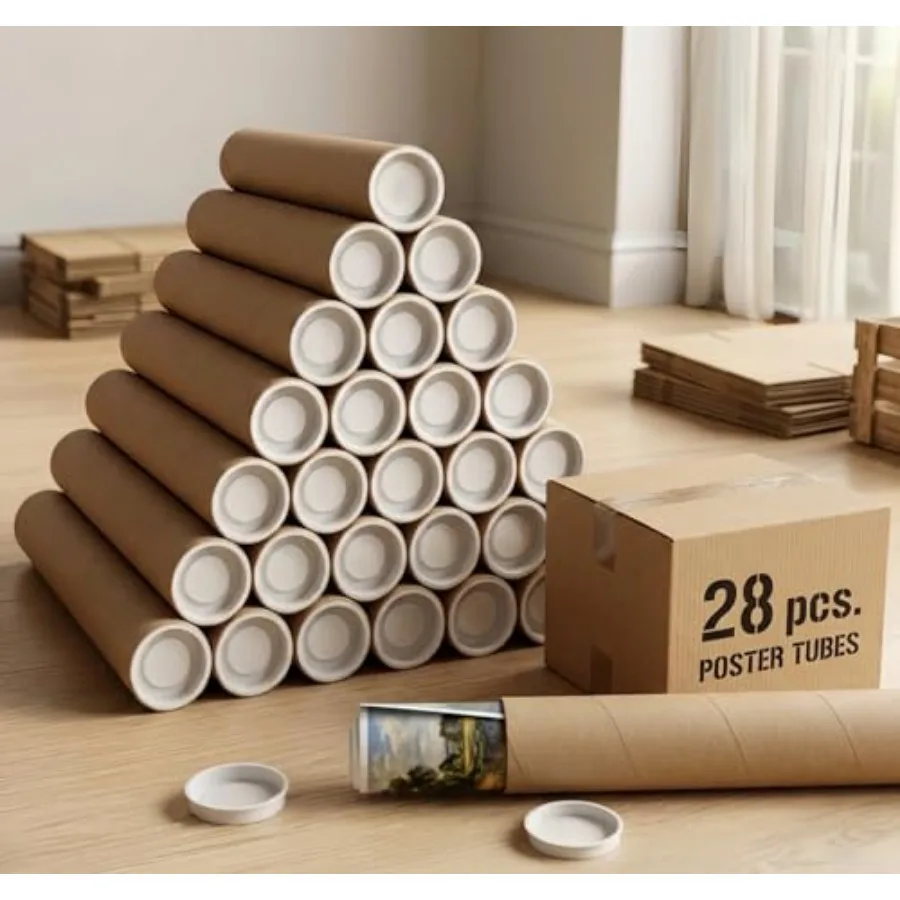 28 Pack 15 Inch Shipping Tubes with Caps, 2 x 15.75" Cardboard Mailer Tubes for Shipping Posters, Art and Blueprints, Heavy Dut
28 Pack 15 Inch Shipping Tubes with Caps, 2 x 15.75" Cardboard Mailer Tubes for Shipping Posters, Art and Blueprints, Heavy Dut