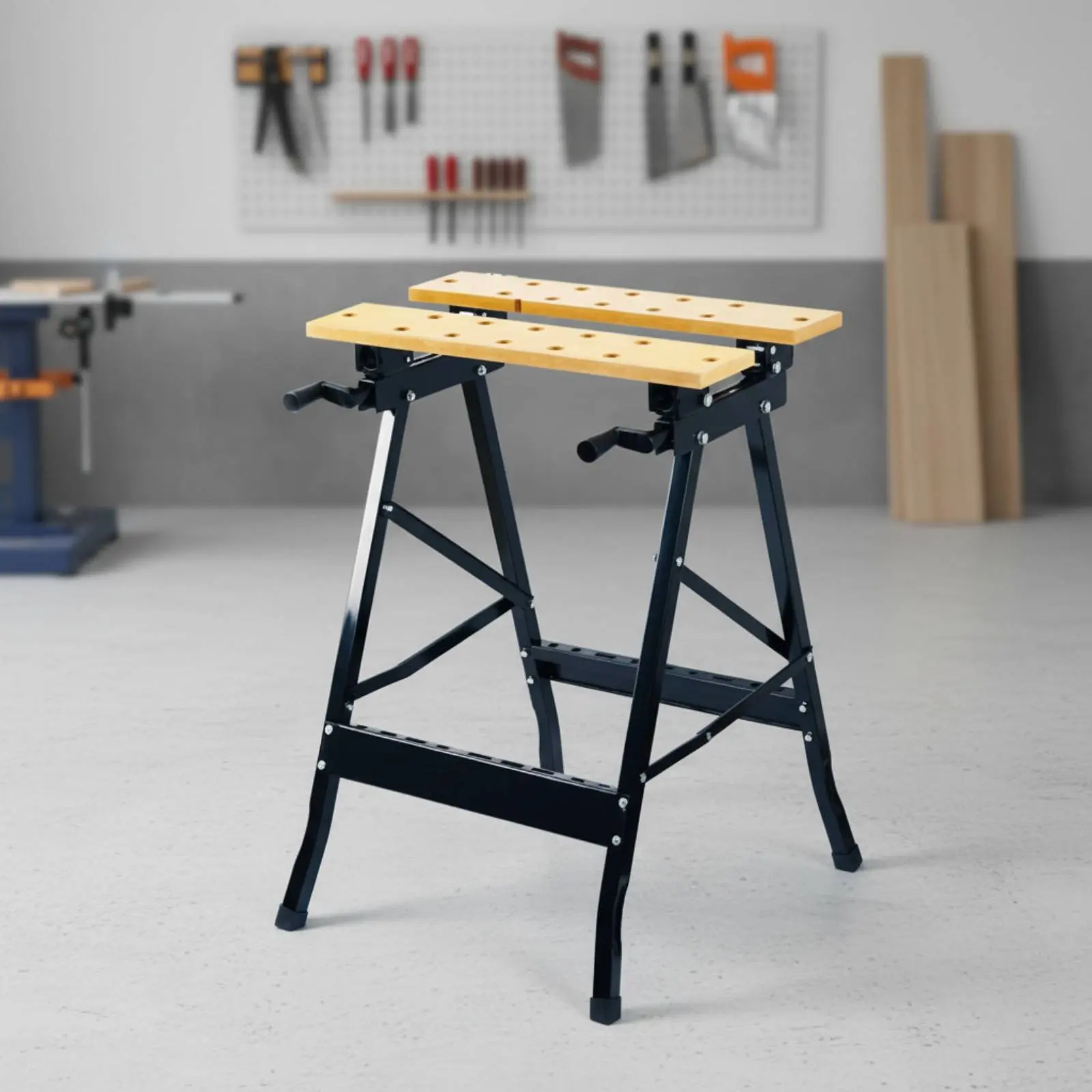 Folding Workbench Foldable Design Portable Work Bench Carpentry Clamping Table Printed Ruler and Angle Measurer for Job Site
Folding Workbench Foldable Design Portable Work Bench Carpentry Clamping Table Printed Ruler and Angle Measurer for Job Site