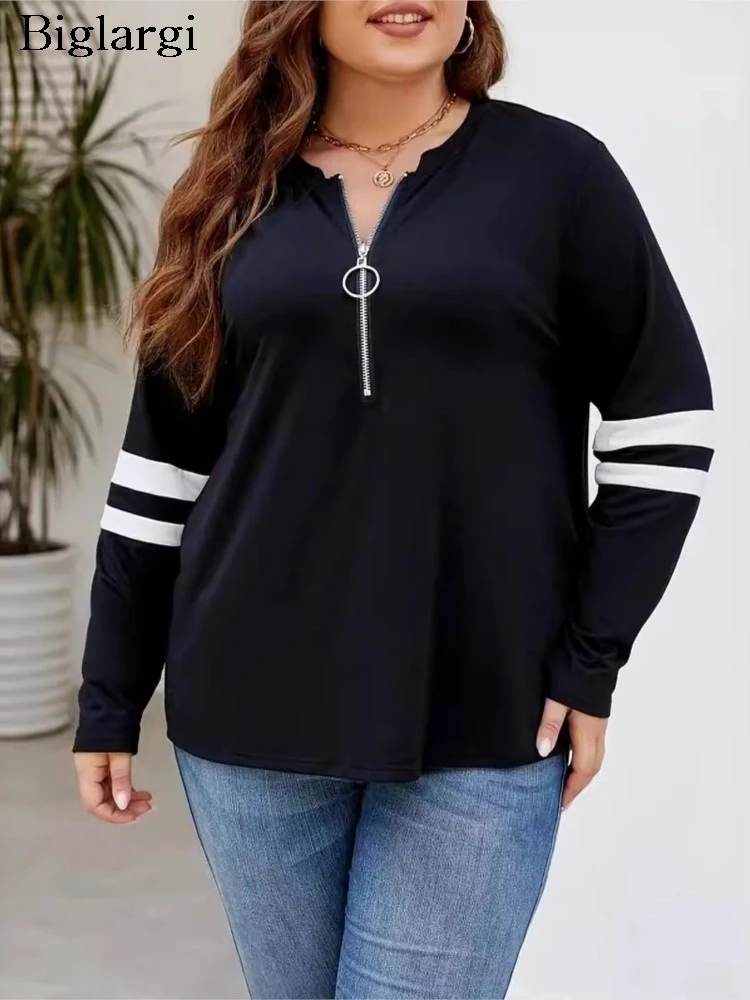 Plus Size Spring Summer Long Sleeve Pullover Sweatshirt Women Striped Print Fashion Casual Ladies Blouses Loose Woman Tops
Plus Size Spring Summer Long Sleeve Pullover Sweatshirt Women Striped Print Fashion Casual Ladies Blouses Loose Woman Tops