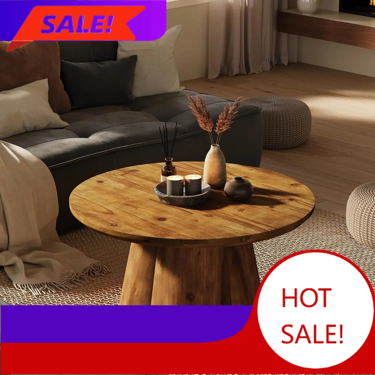 Round Solid Wood Coffee Table, Farmhouse 31.5-Inch Round Tea Center Table with Robust Hollow Base, Living Room, Small Space, Apa
Round Solid Wood Coffee Table, Farmhouse 31.5-Inch Round Tea Center Table with Robust Hollow Base, Living Room, Small Space, Apa