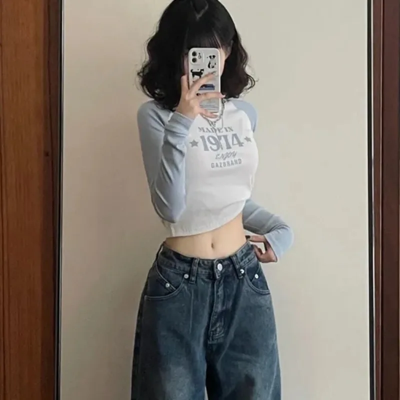 Y2k Harajuku Patchwork White Crop Top Women Korean Style Letter Print Slim Long Sleeve Tshirts Streetwear Basic Tops
Y2k Harajuku Patchwork White Crop Top Women Korean Style Letter Print Slim Long Sleeve Tshirts Streetwear Basic Tops