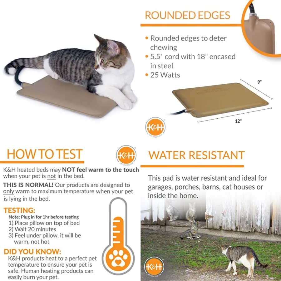 Heated Extreme Weather Outdoor Kitty Pad Petite, Waterproof Heated Cat Mat, Pet Warmer for Outside Feral Cat Houses, Indoor Out
Heated Extreme Weather Outdoor Kitty Pad Petite, Waterproof Heated Cat Mat, Pet Warmer for Outside Feral Cat Houses, Indoor Out