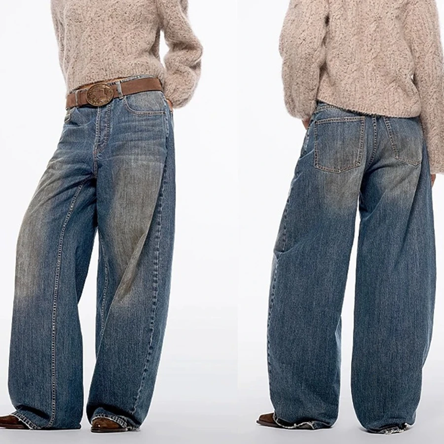 Maxdutti French Mom Jeans Minimal Dark Blue Türkiye Fabric Vintage Washed Dirty Wide Leg Jeans Women's Denim Pants Woman Clothes
Maxdutti French Mom Jeans Minimal Dark Blue Türkiye Fabric Vintage Washed Dirty Wide Leg Jeans Women's Denim Pants Woman Clothes