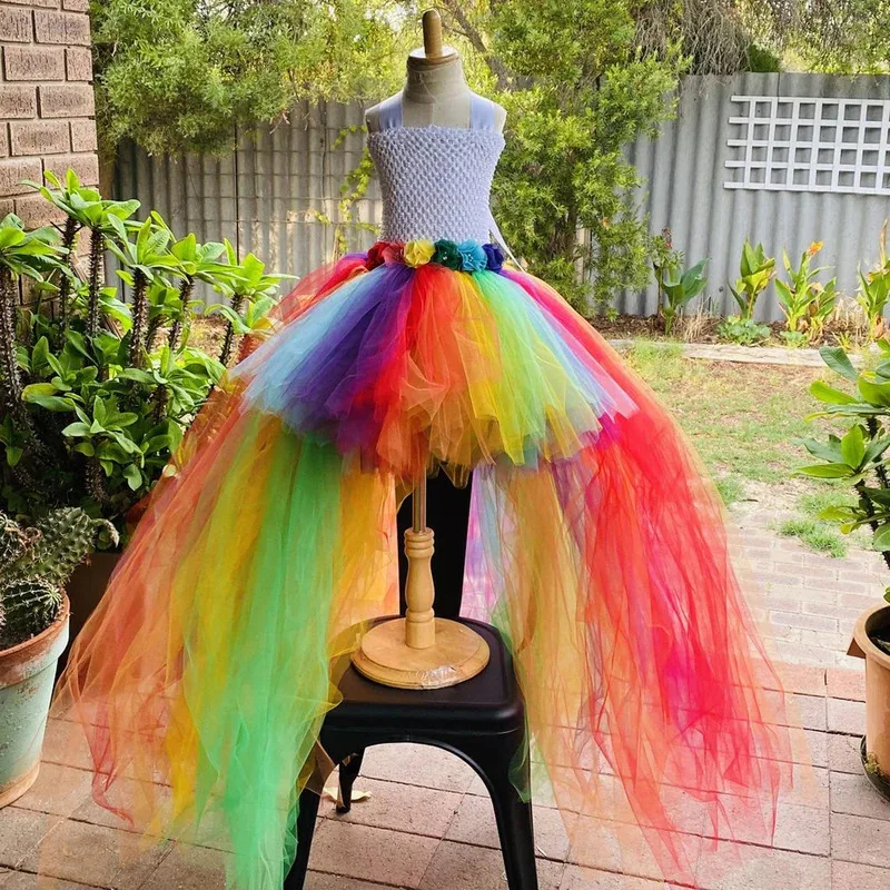 AD1 Rainbow High Low fluffy tutu dress for girls kids colorful princess costumes flower girl party dresses long floor trai5 @ Rd
AD1 Rainbow High Low fluffy tutu dress for girls kids colorful princess costumes flower girl party dresses long floor trai5 @ Rd