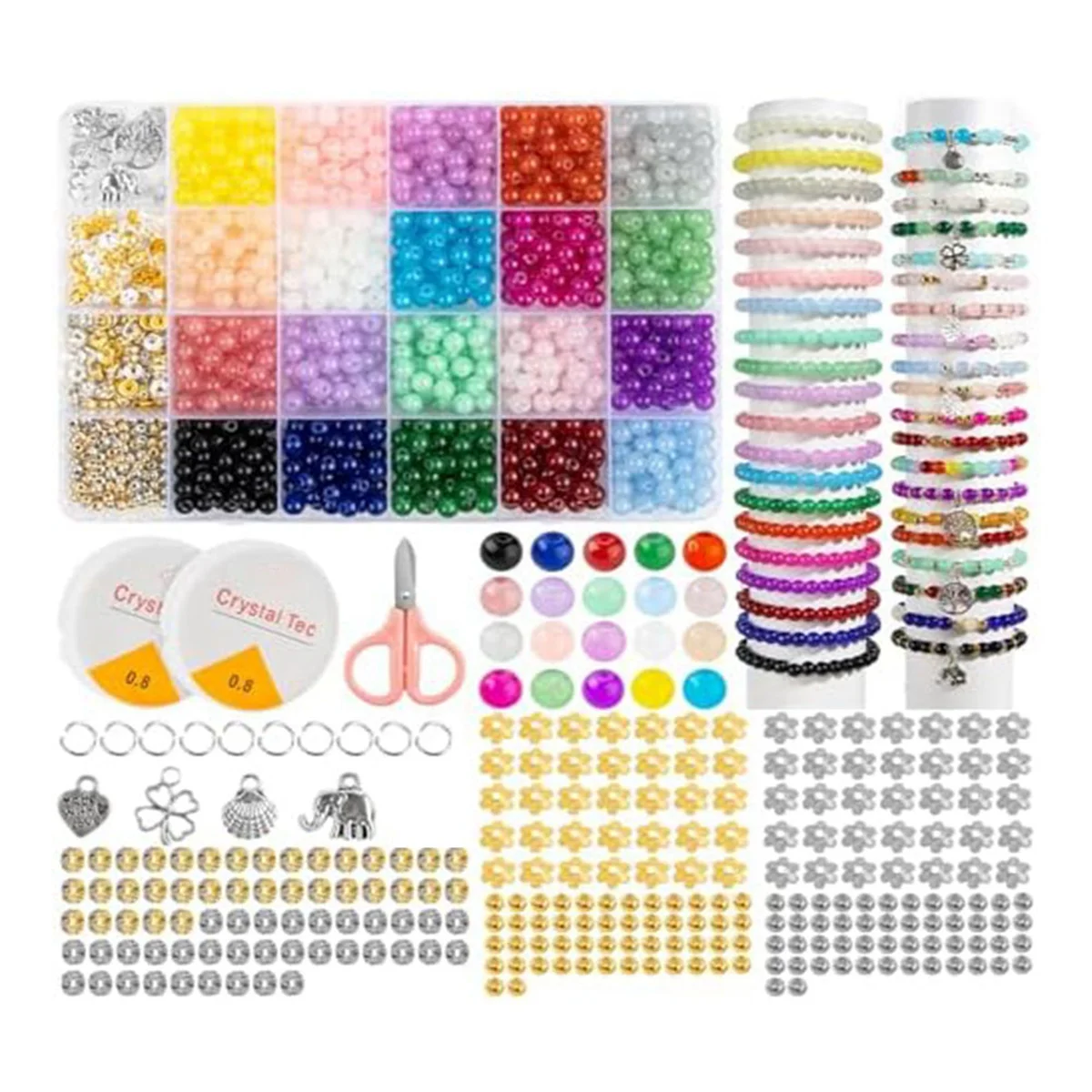 AB72-Glass Bead Bracelet Making Kit, Craft DIY Kit with Elastic Cord, Jewelry, Ring, Gift For Aged 6-12
AB72-Glass Bead Bracelet Making Kit, Craft DIY Kit with Elastic Cord, Jewelry, Ring, Gift For Aged 6-12