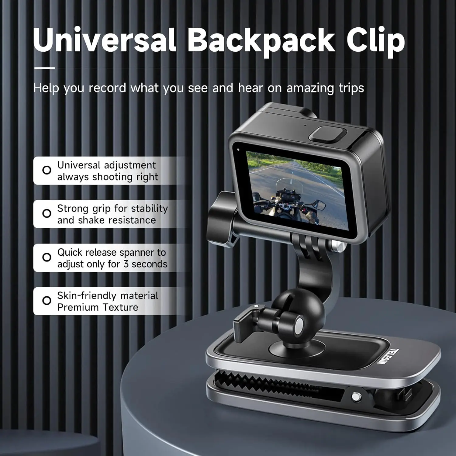 Magnetic Quick Release Backpack Strap Mount 360° Dual Ball Joint Camera Clip for Motorcycle Bike Riding Skiing Hiking Vlogging
Magnetic Quick Release Backpack Strap Mount 360° Dual Ball Joint Camera Clip for Motorcycle Bike Riding Skiing Hiking Vlogging
