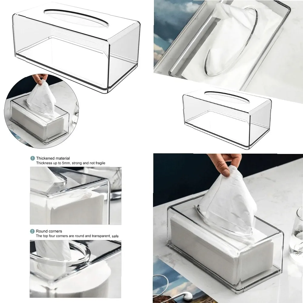 Clear Acrylic Tissue Box Cover, Rectangular Napkin Dispenser and Paper Holder for Office & Home
Clear Acrylic Tissue Box Cover, Rectangular Napkin Dispenser and Paper Holder for Office & Home