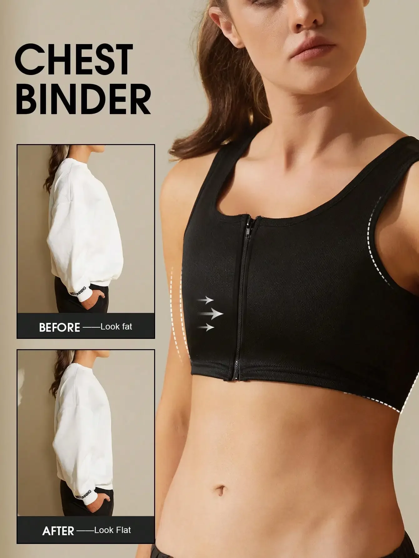 1pc Chest Compression Sports Bra, Minimizing Bust, Shaping Vest For Women
1pc Chest Compression Sports Bra, Minimizing Bust, Shaping Vest For Women