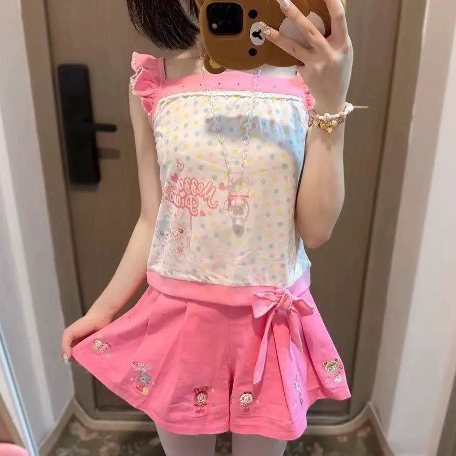 2025 misa hot sale Y2K Women clothing Sweet Tanks Summer Cute Bow Strap Vest Casual Cartoon Print Camis Fashion Y2k Crop Suspen
2025 misa hot sale Y2K Women clothing Sweet Tanks Summer Cute Bow Strap Vest Casual Cartoon Print Camis Fashion Y2k Crop Suspen