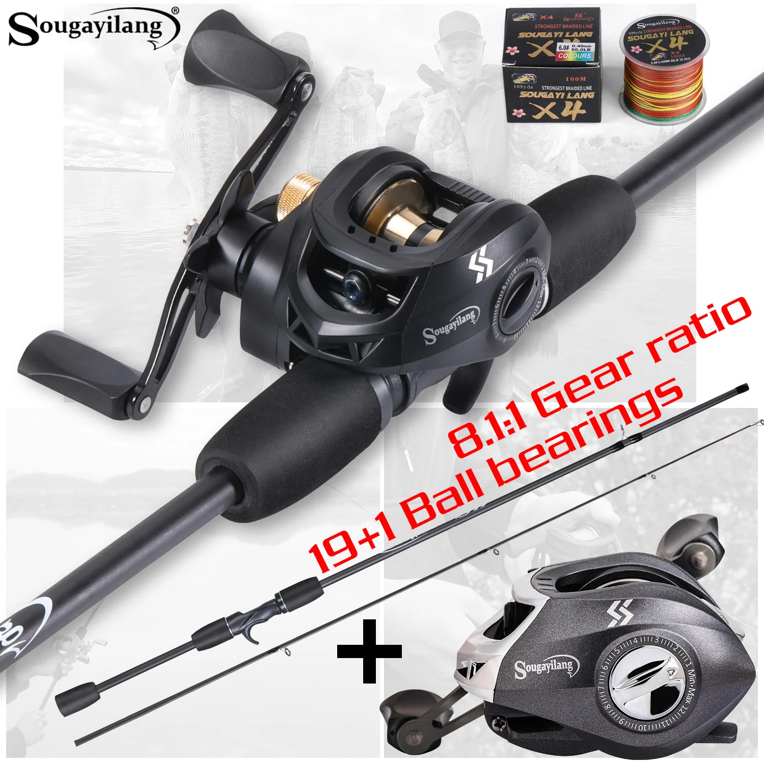 Sougayilang Fishing Rod Reel Set Lightweight High Carbon Fishing Rod 8.1:1 Gear Ratio Reel with a Free Fishing Line as a Gift
Sougayilang Fishing Rod Reel Set Lightweight High Carbon Fishing Rod 8.1:1 Gear Ratio Reel with a Free Fishing Line as a Gift