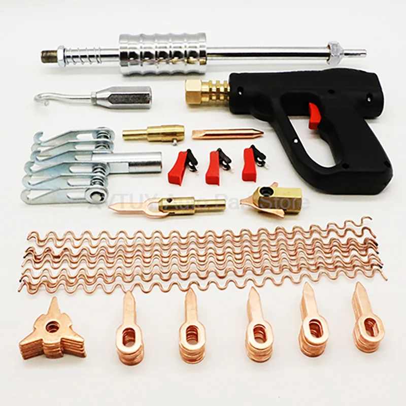 Auto Body Repair Tool Kit Dent Puller Set Spot Welding Gun Clamp Triangular Sheet Pull Hammer Locking Disc Sheet Metal Repair
Auto Body Repair Tool Kit Dent Puller Set Spot Welding Gun Clamp Triangular Sheet Pull Hammer Locking Disc Sheet Metal Repair