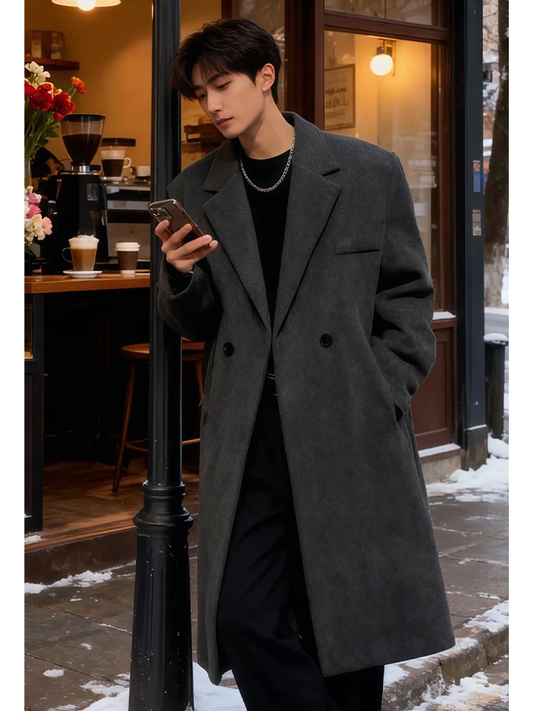 Korean Sle Men's Long Over-Knee Woolen Coat Pad oulder Cottonadded Windbreaker Winter Thi Outerwear Faionable Youthfu...
Korean Sle Men's Long Over-Knee Woolen Coat Pad oulder Cottonadded Windbreaker Winter Thi Outerwear Faionable Youthfu...