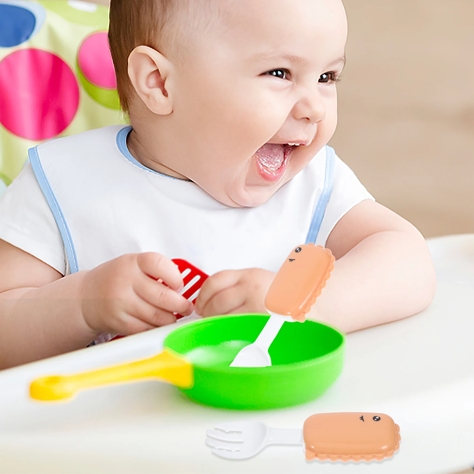1 Set Toddler Spoon Fork Cartoon Dinosaur Reusable Plastic Utensils Lightweight Durable Pp Material Baby Feeding Tableware Set
1 Set Toddler Spoon Fork Cartoon Dinosaur Reusable Plastic Utensils Lightweight Durable Pp Material Baby Feeding Tableware Set