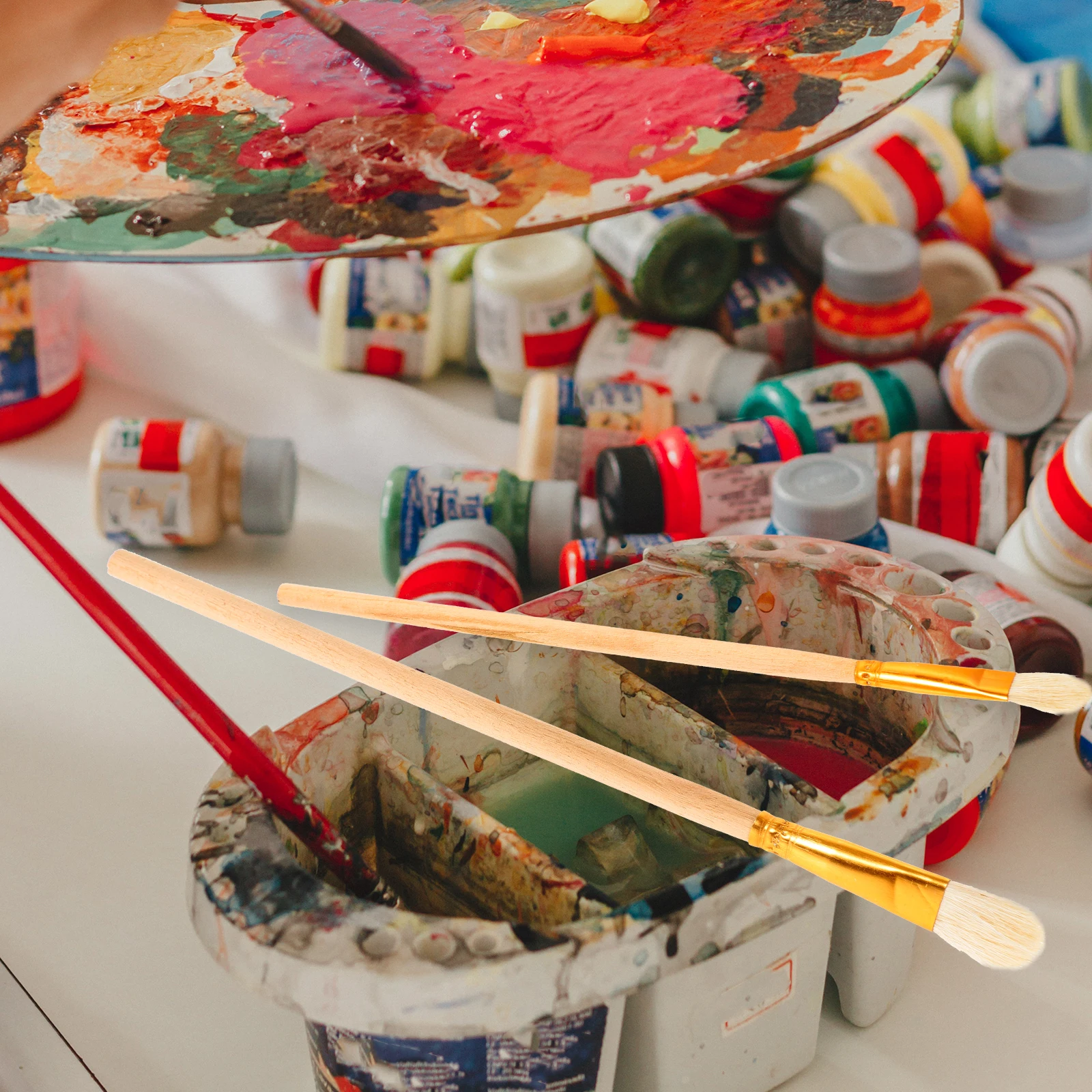 12 Pcs Watercolor Paint Brushes Set Ceramic Coloring Pens Round Wood Handle Reusable Art Brush Daily Use Painting Tool Student
12 Pcs Watercolor Paint Brushes Set Ceramic Coloring Pens Round Wood Handle Reusable Art Brush Daily Use Painting Tool Student