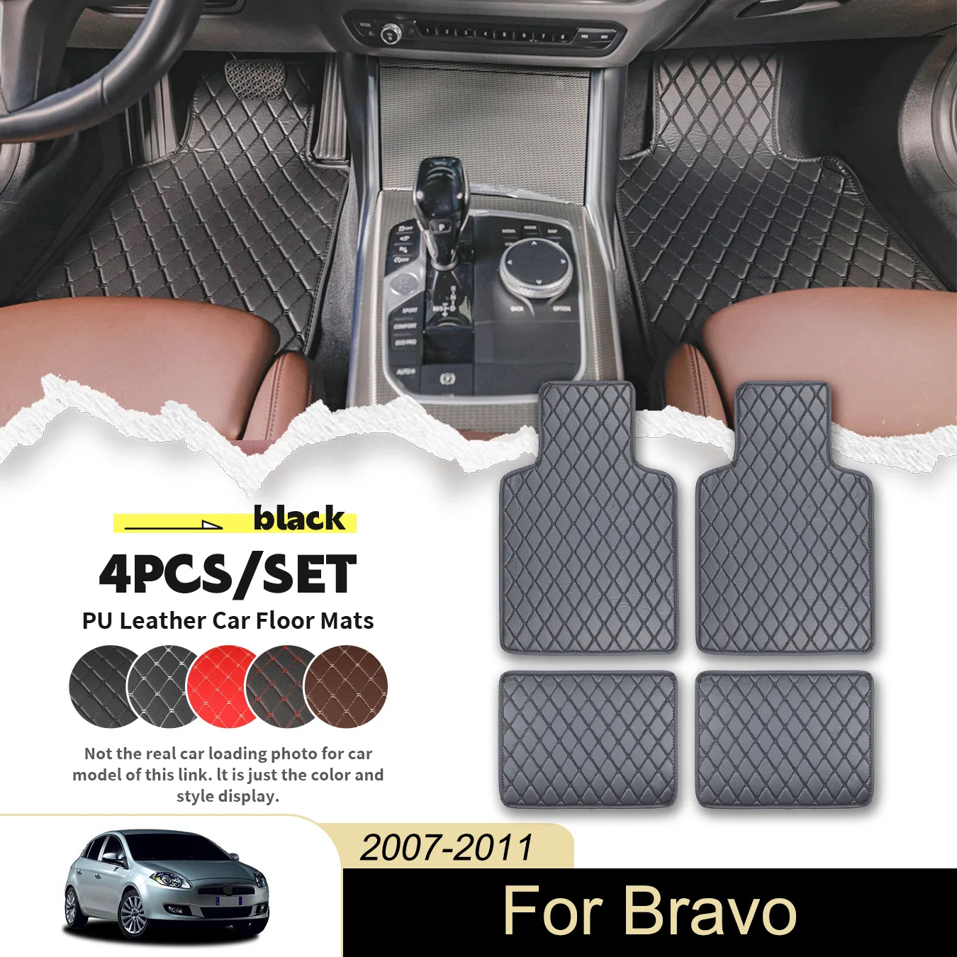 4pcs Universal Car Floor Mats For Fiat For Bravo 2007-2011 PU Leather Waterproof and Stain Resistant, Easy to Clean
4pcs Universal Car Floor Mats For Fiat For Bravo 2007-2011 PU Leather Waterproof and Stain Resistant, Easy to Clean