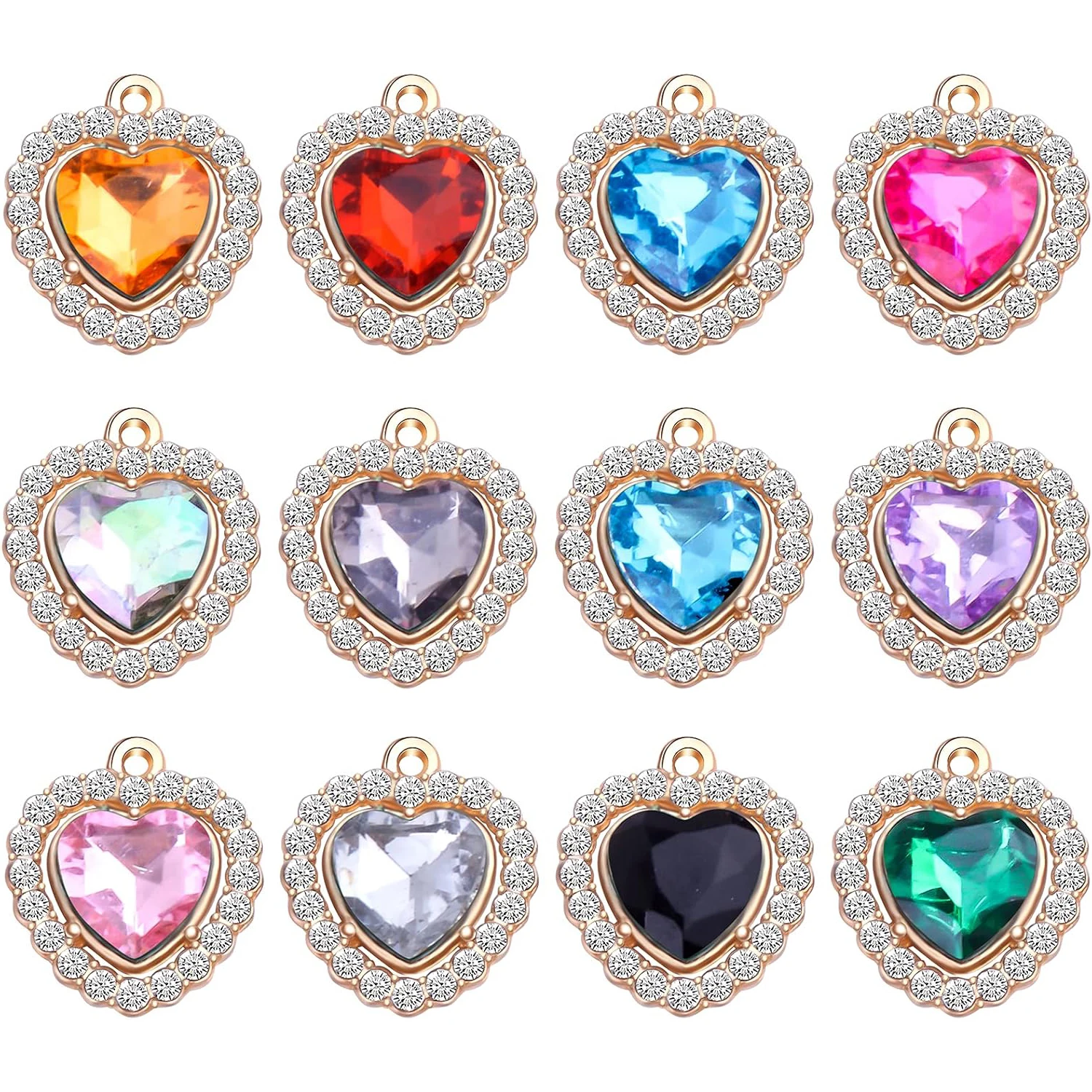 24 шт. подвески-сердечки со стразами, кубическим цирконием и кристаллами из сплава для самостоятельного изготовления серег, ожерелий, браслетов и украшений
24 шт. подвески-сердечки со стразами, кубическим цирконием и кристаллами из сплава для самостоятельного изготовления серег, ожерелий, браслетов и украшений