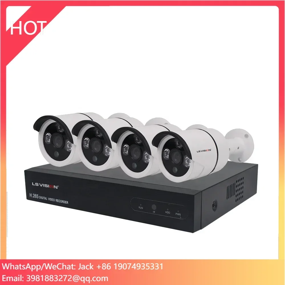 LS VISION H.265 Surveillance HD 2 Megapixel 1080P POE NVR 4CH Outdoor CCTV System Network Video Recorder Bullet IP Camera KIT 
LS VISION H.265 Surveillance HD 2 Megapixel 1080P POE NVR 4CH Outdoor CCTV System Network Video Recorder Bullet IP Camera KIT