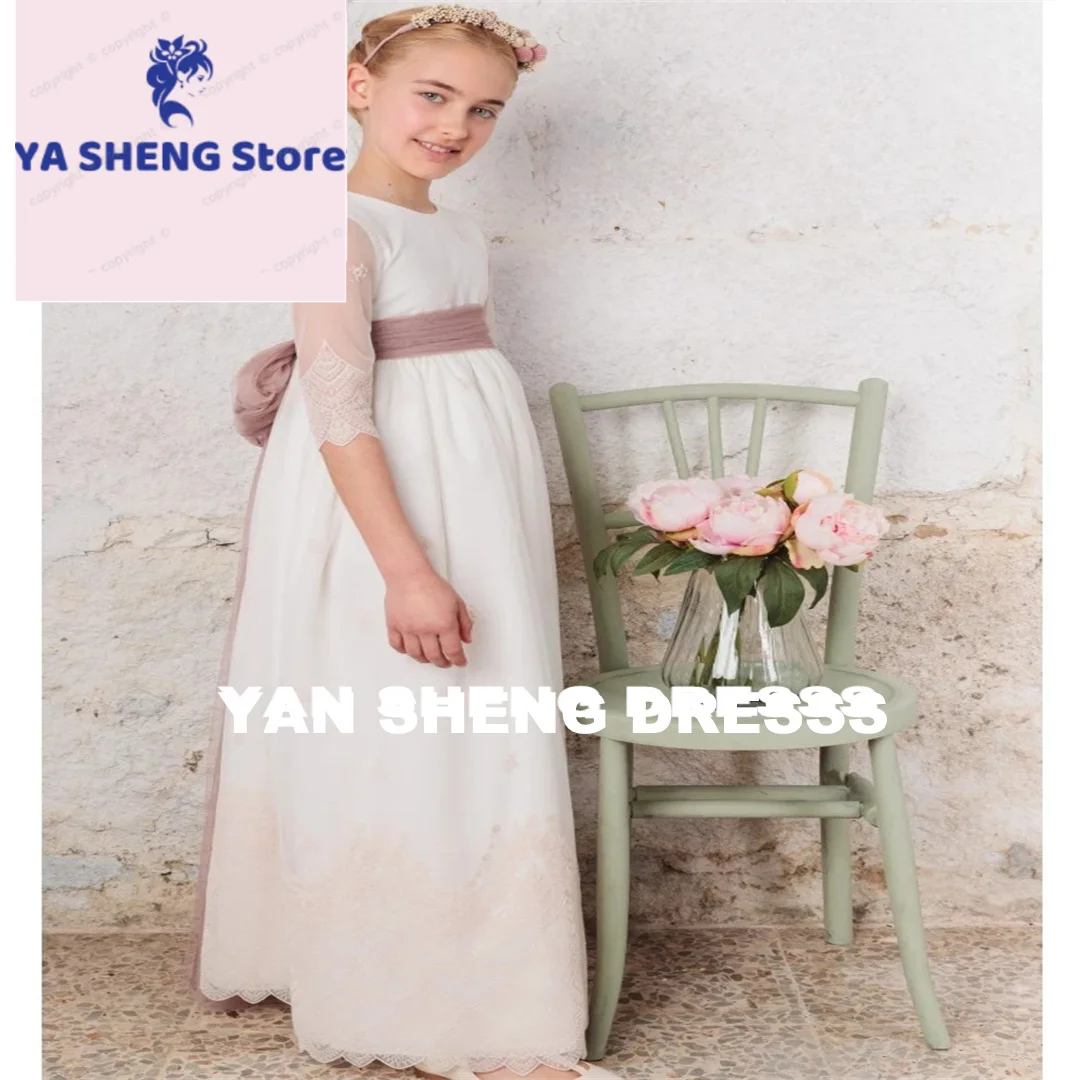 Customized White Tulle Flory Appliques With Pink Bow Half SleevesFlower Girl Dresses For Wedding Birthday Banquet Princess Gown
Customized White Tulle Flory Appliques With Pink Bow Half SleevesFlower Girl Dresses For Wedding Birthday Banquet Princess Gown