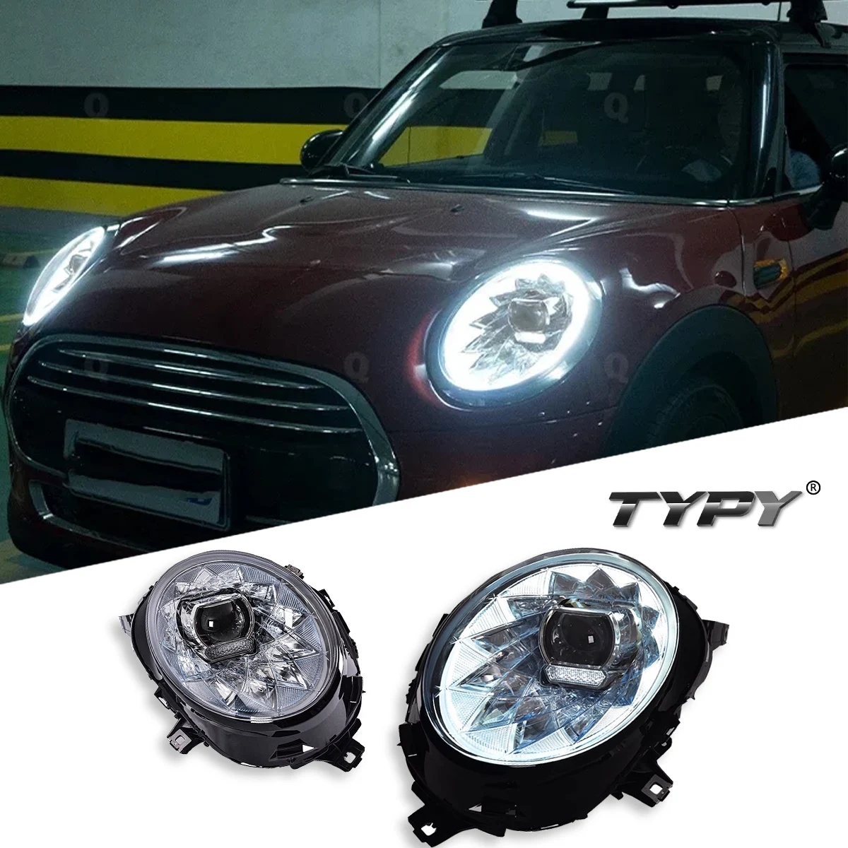 TYPY Автомобильная фара для BMW MINI F55 F56 2014-2023, обновление, модифицированная для нового DRL, динамический указатель поворота, светодиодная фара, автоаксессуары
TYPY Автомобильная фара для BMW MINI F55 F56 2014-2023, обновление, модифицированная для нового DRL, динамический указатель поворота, светодиодная фара, автоаксессуары