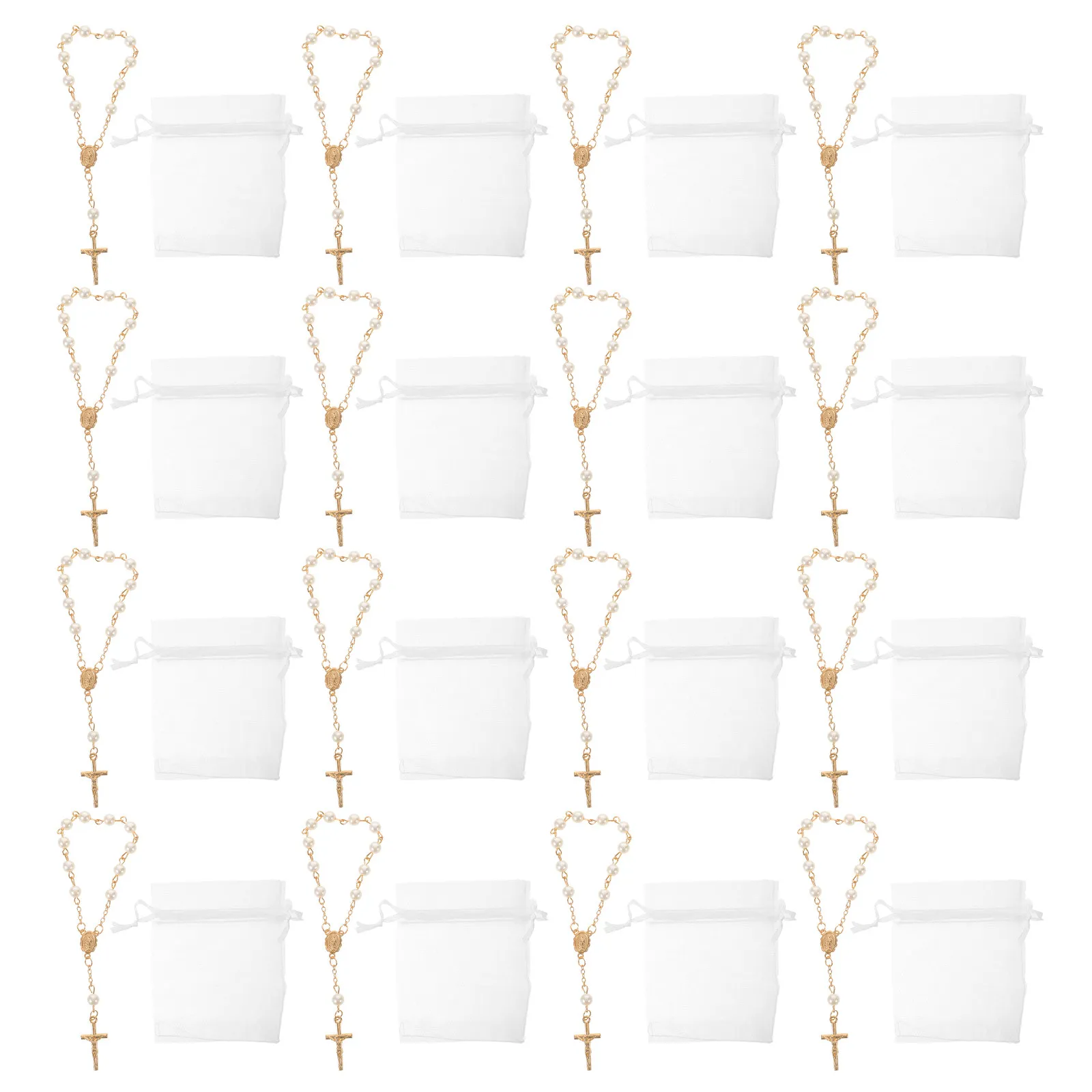 1Set Rosary Bracelet Set Catholic Crucifix Bracelets Bulk Baptism Giveaways in Mini Organza Favor Bags for Girls Baptism Return
1Set Rosary Bracelet Set Catholic Crucifix Bracelets Bulk Baptism Giveaways in Mini Organza Favor Bags for Girls Baptism Return