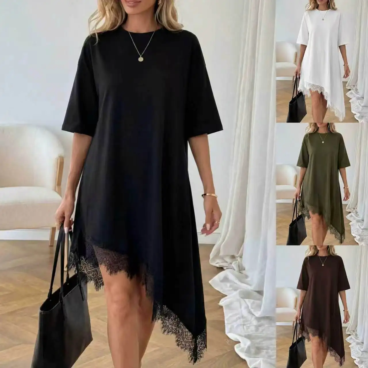2026 Summer New Women's Clothing Sexy Lace Trim Dress
2026 Summer New Women's Clothing Sexy Lace Trim Dress