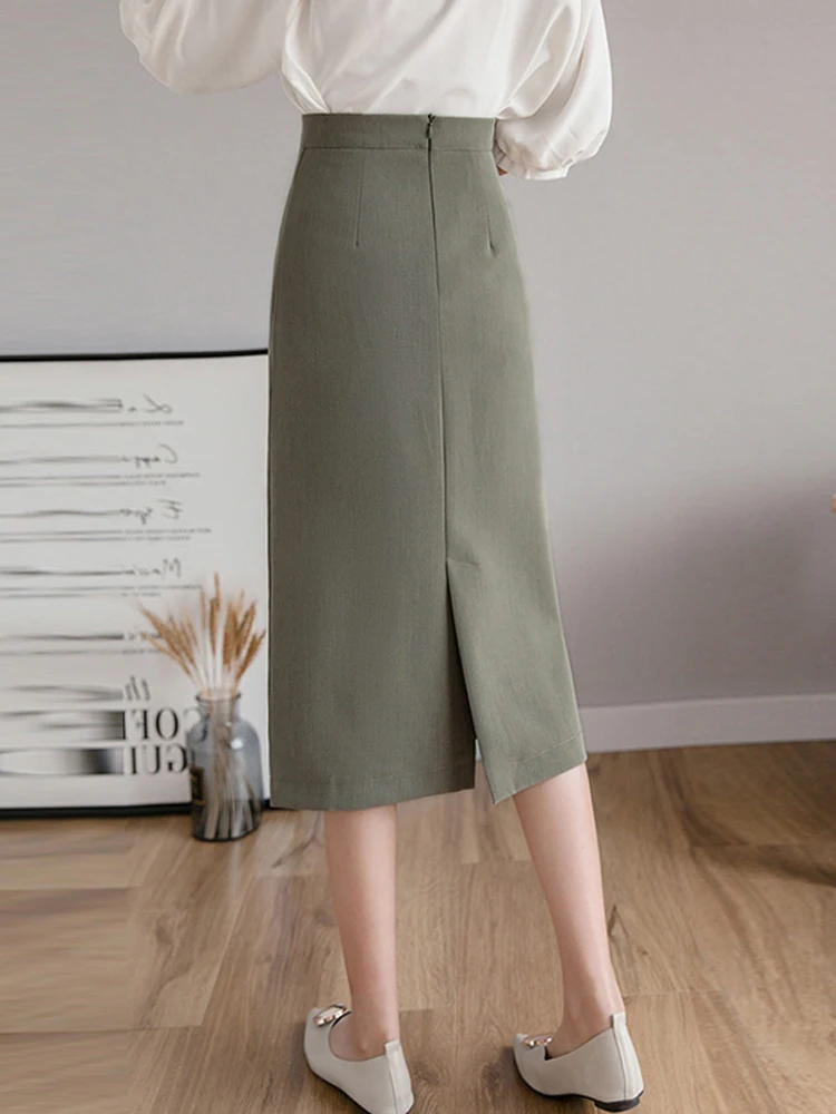 Hong Kong Style High Waist A-Line Midi Skirt Women's Spring Autumn Slimming Split Skirts Korean Version Casual Wear
Hong Kong Style High Waist A-Line Midi Skirt Women's Spring Autumn Slimming Split Skirts Korean Version Casual Wear
