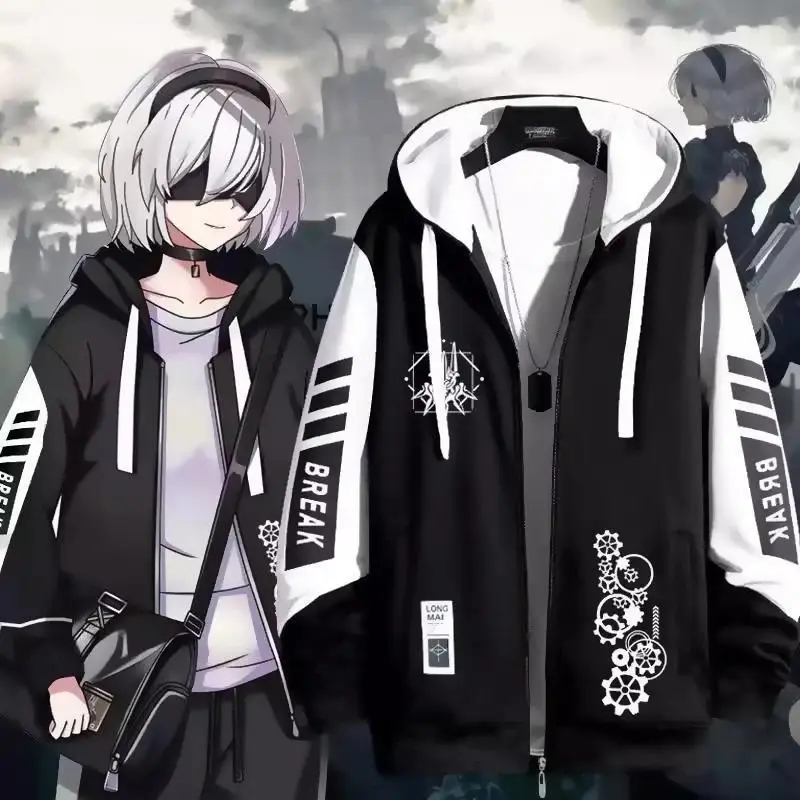 Game Neir: Automata Character 2b Costum Long Sleeve Print Jacket Zipper Hoodie Women Men Fashion Hooded Costumes
Game Neir: Automata Character 2b Costum Long Sleeve Print Jacket Zipper Hoodie Women Men Fashion Hooded Costumes