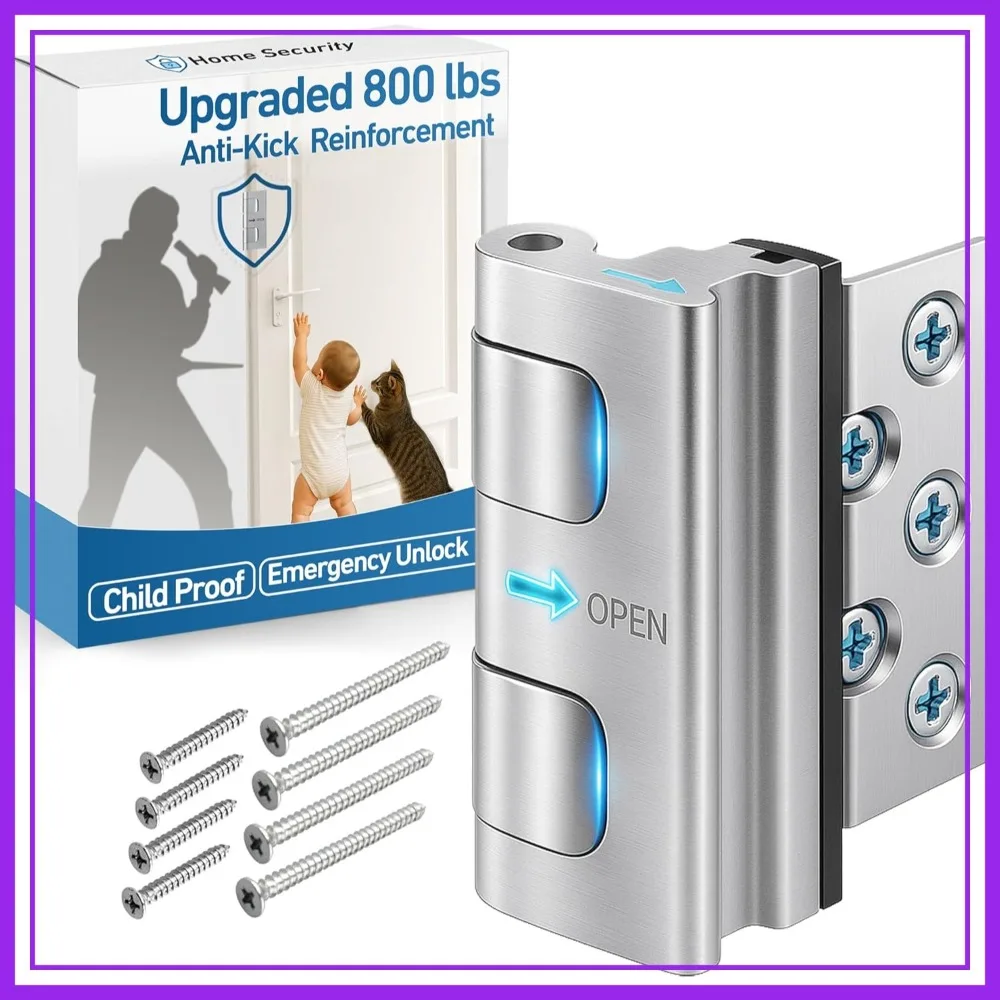 Door Reinforcement Lock, 800 lbs Anti-Kick Security for Inward Doors – Easy DIY Install, 1 Pack
Door Reinforcement Lock, 800 lbs Anti-Kick Security for Inward Doors – Easy DIY Install, 1 Pack
