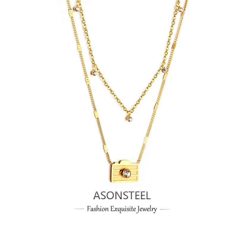 ASONSTEEL Stainless Steel Camera Cubic Zirconia High Quality Metal Texture Multi-layer Chains Pendant Necklace For Women Jewelry
ASONSTEEL Stainless Steel Camera Cubic Zirconia High Quality Metal Texture Multi-layer Chains Pendant Necklace For Women Jewelry