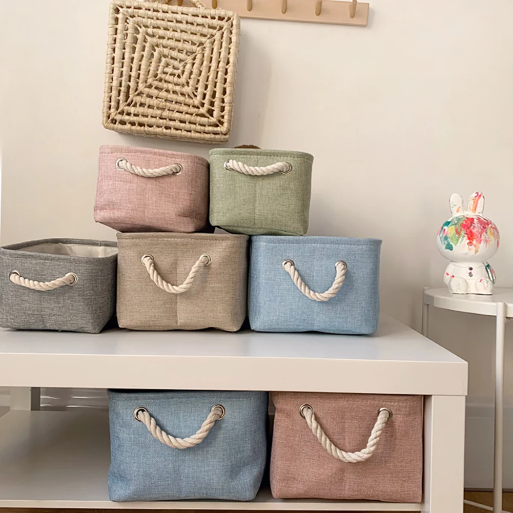 Large Three-layer Thickened Fabric with Cotton Rope Handle Desktop Storage Basket for Student Book Snack Clothes Toys Finishing
Large Three-layer Thickened Fabric with Cotton Rope Handle Desktop Storage Basket for Student Book Snack Clothes Toys Finishing