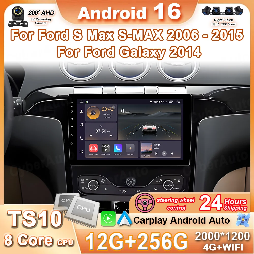 Car Radio Carplay Android 16 For Ford S Max S-MAX 2006-2015 For Ford Galaxy 2014 Matte Black Glossy Black Auto Stereo DPS DVD BT
Car Radio Carplay Android 16 For Ford S Max S-MAX 2006-2015 For Ford Galaxy 2014 Matte Black Glossy Black Auto Stereo DPS DVD BT
