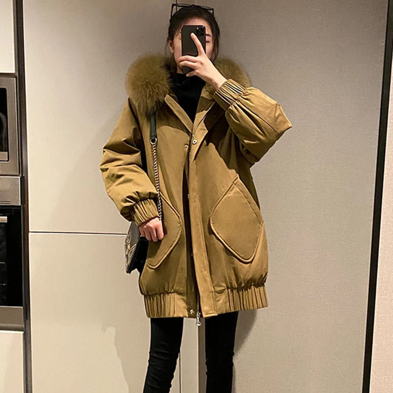 New Black Down Jacket Women's Winter Jacket Long Hooded Fur Collar Parker Overcoat Female Loose Thick Warm White Duck Down Coat
New Black Down Jacket Women's Winter Jacket Long Hooded Fur Collar Parker Overcoat Female Loose Thick Warm White Duck Down Coat