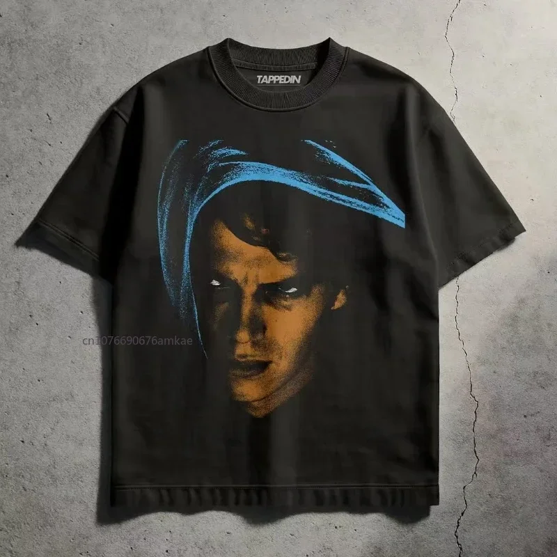 Sports Five-minute Sleeve Summer New Loose Casual Tops Tide Movie Elements Printed Black Cotton T-shirt Men and Women American
Sports Five-minute Sleeve Summer New Loose Casual Tops Tide Movie Elements Printed Black Cotton T-shirt Men and Women American
