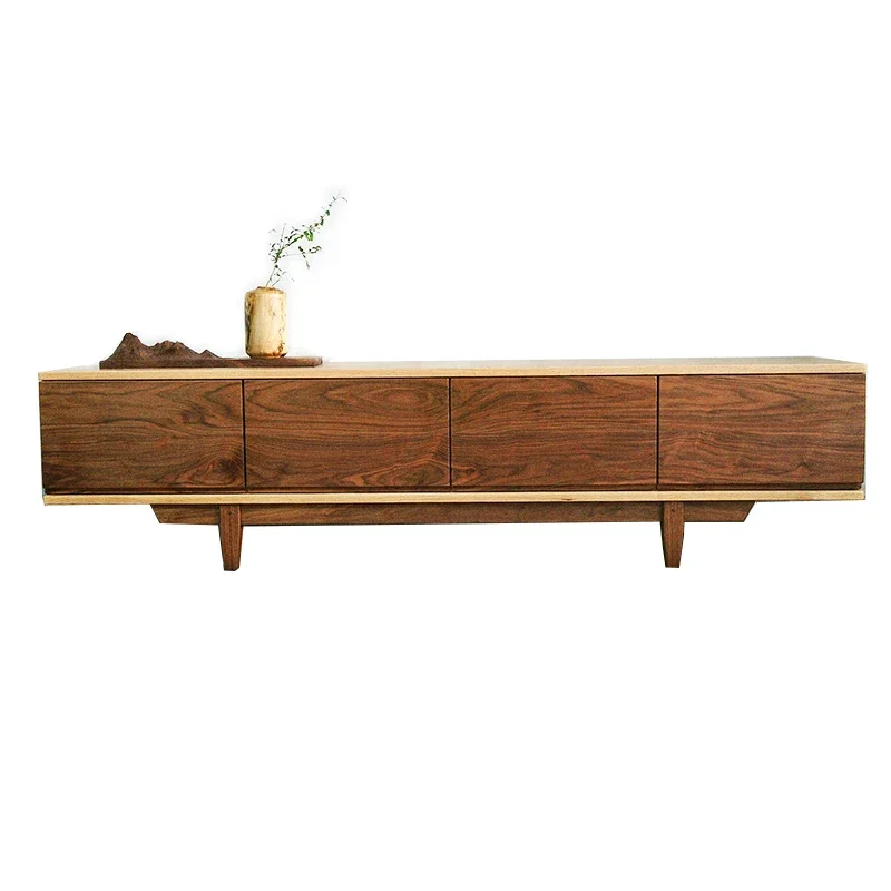 All solid wood black walnut TV cabinet, log furniture Nordic simple living room audition cabinet
All solid wood black walnut TV cabinet, log furniture Nordic simple living room audition cabinet