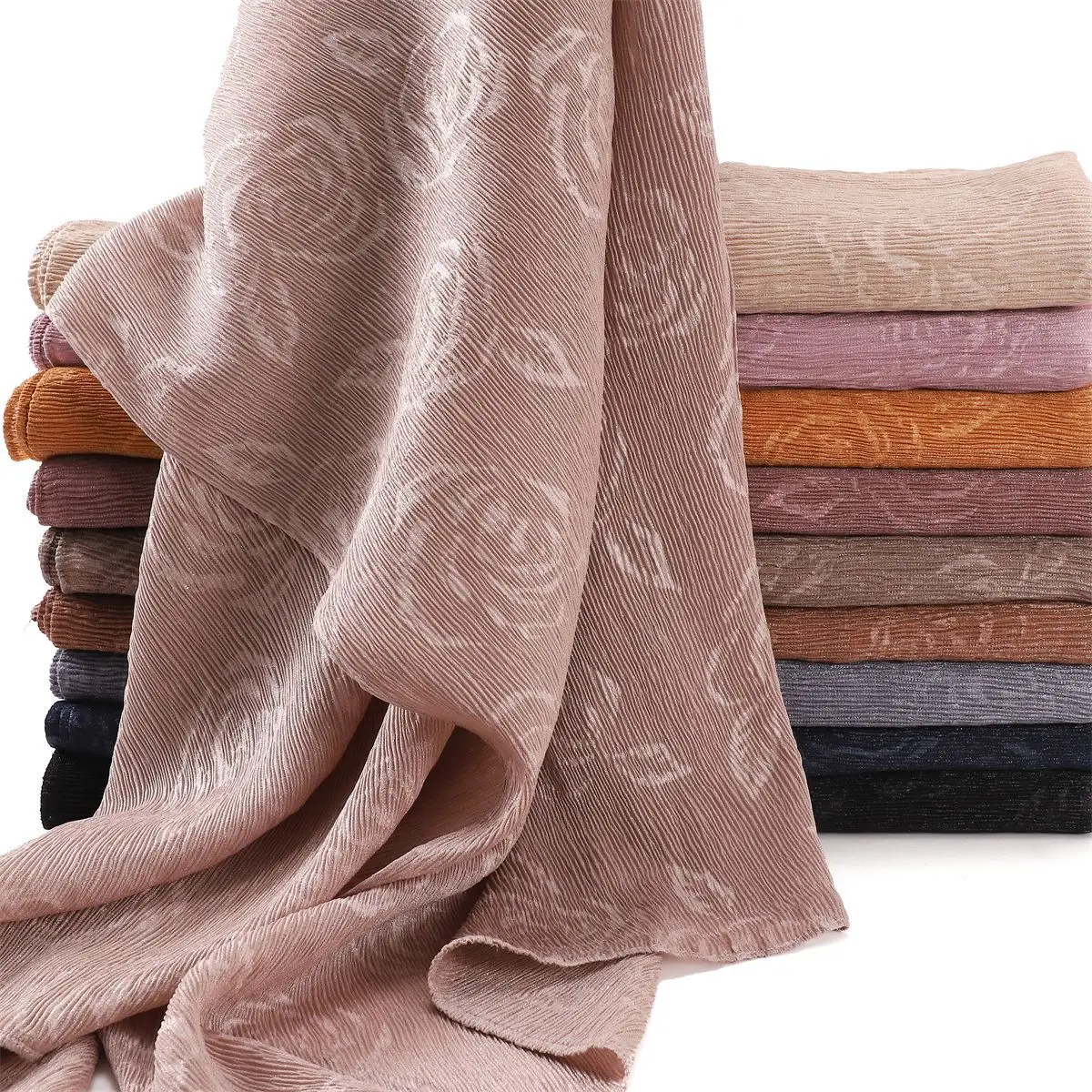 Crinkle Muslim Cotton Hijabs for Women Breathable Rose embossed Headscarf Islamic Headwrap Turban Khimar Shawl Eid Ramadan
Crinkle Muslim Cotton Hijabs for Women Breathable Rose embossed Headscarf Islamic Headwrap Turban Khimar Shawl Eid Ramadan
