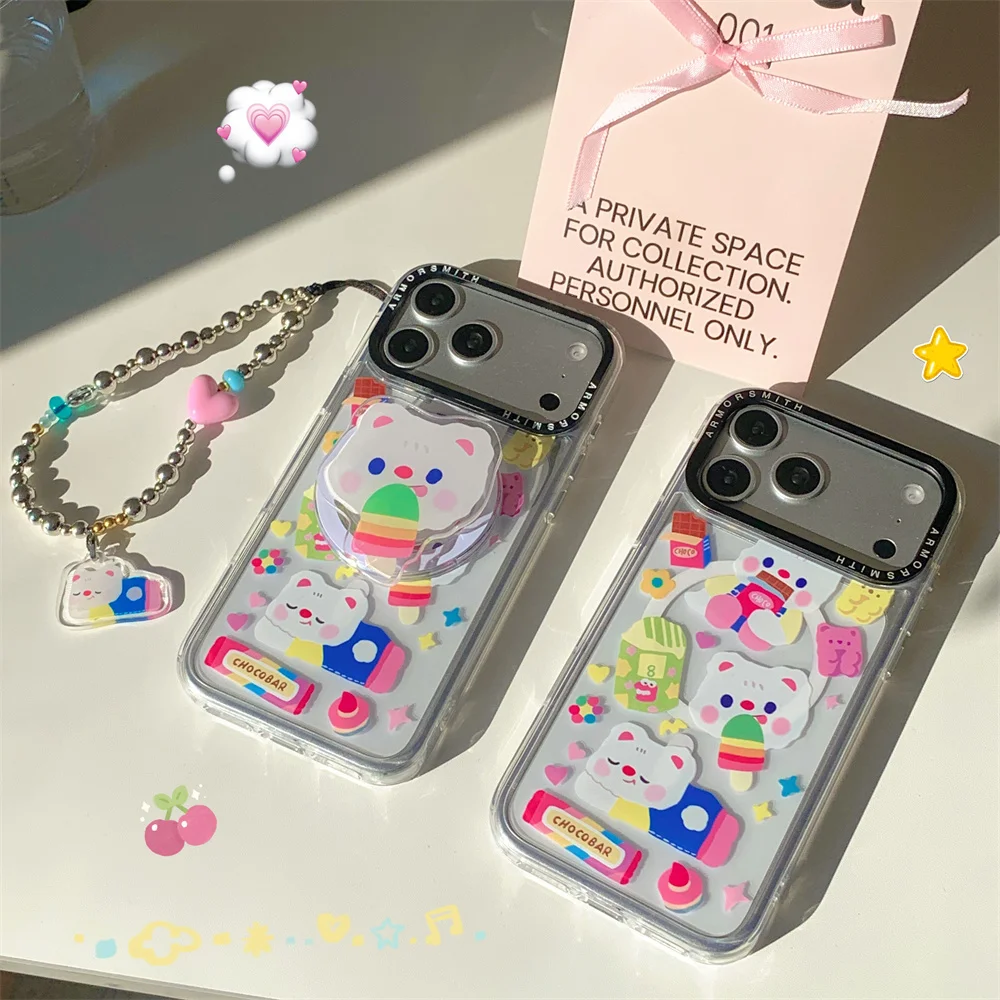 Cute Bear Magnetic Phone case for iPhone 16 Pro 11 12 13 14 15 plus 17 Pro Max Cases With Chain Cover For Magsafe Stand Fundas
Cute Bear Magnetic Phone case for iPhone 16 Pro 11 12 13 14 15 plus 17 Pro Max Cases With Chain Cover For Magsafe Stand Fundas