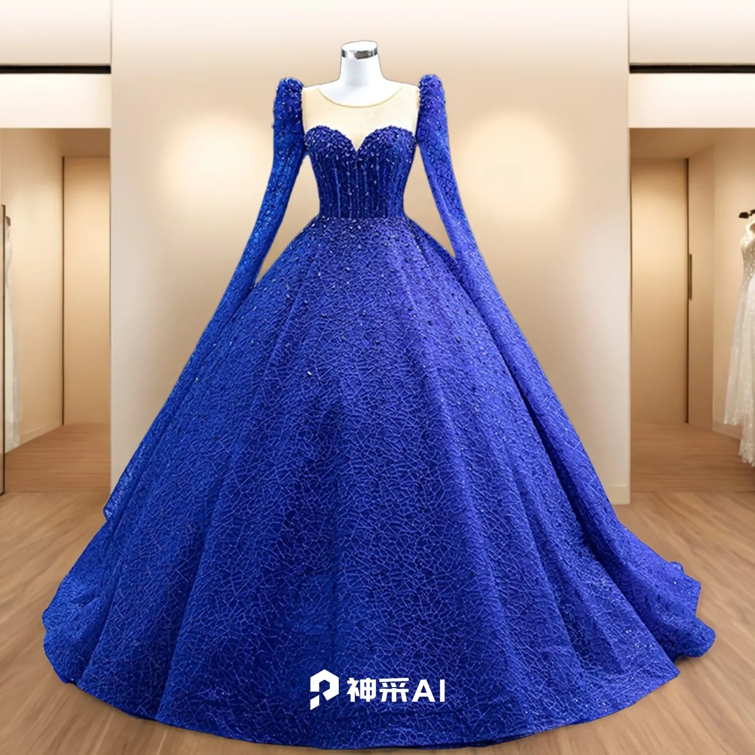 Hire Lnyer O-Neck Long Sleeve Beads Crystal Lace Royal Blue Ball Gown Evening Dresses
Hire Lnyer O-Neck Long Sleeve Beads Crystal Lace Royal Blue Ball Gown Evening Dresses