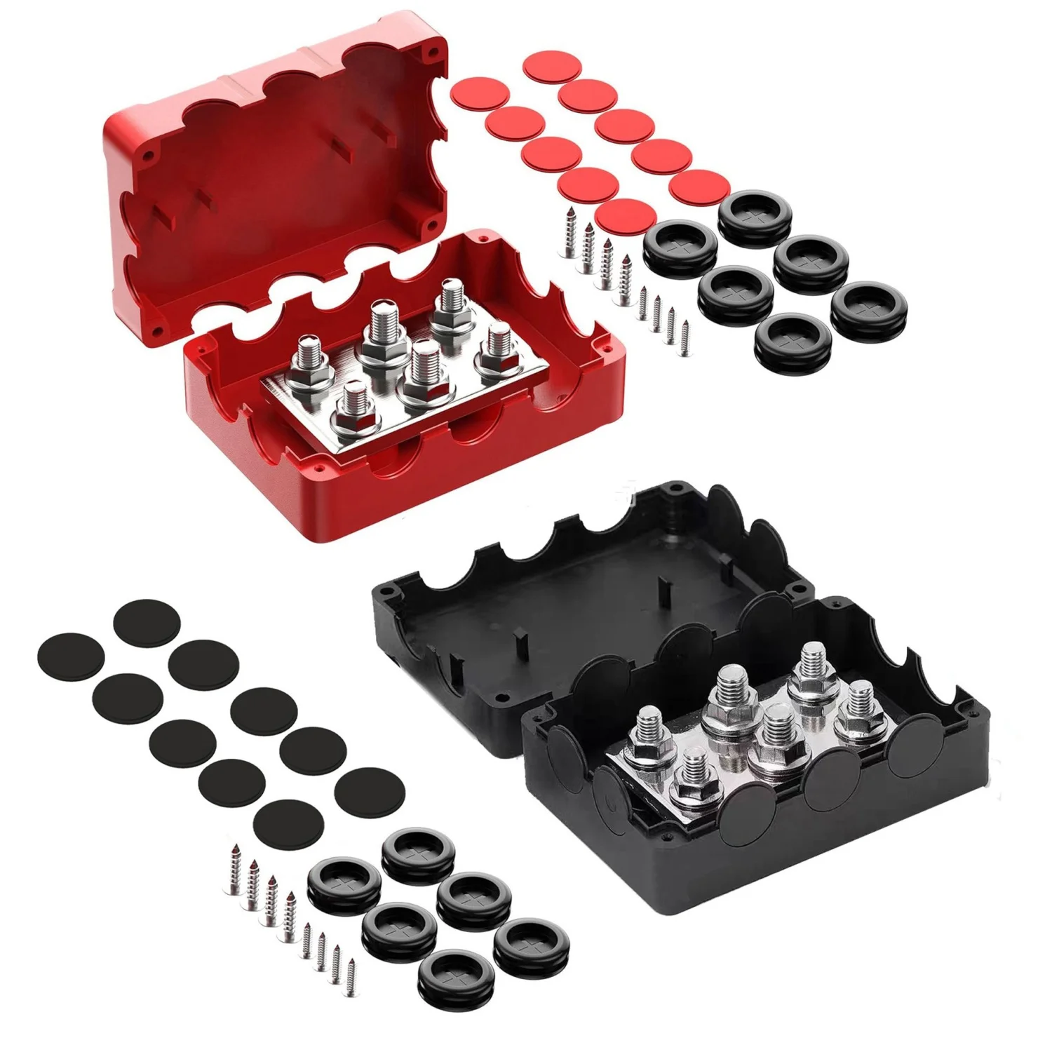 M8 RV Solar 4-position bus terminal 500A High current sink wire Copper bar 48V junction box
M8 RV Solar 4-position bus terminal 500A High current sink wire Copper bar 48V junction box