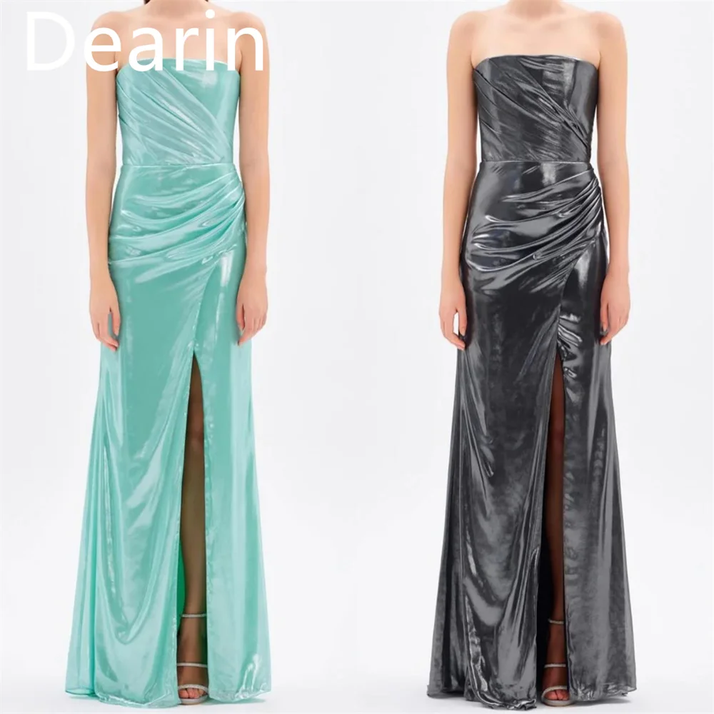 Customized Saudi Arabia Dearin Strapless Column Floor Length Skirts Sleeveless Bespoke Occasion Dresses Prom Gown Evening Formal
Customized Saudi Arabia Dearin Strapless Column Floor Length Skirts Sleeveless Bespoke Occasion Dresses Prom Gown Evening Formal