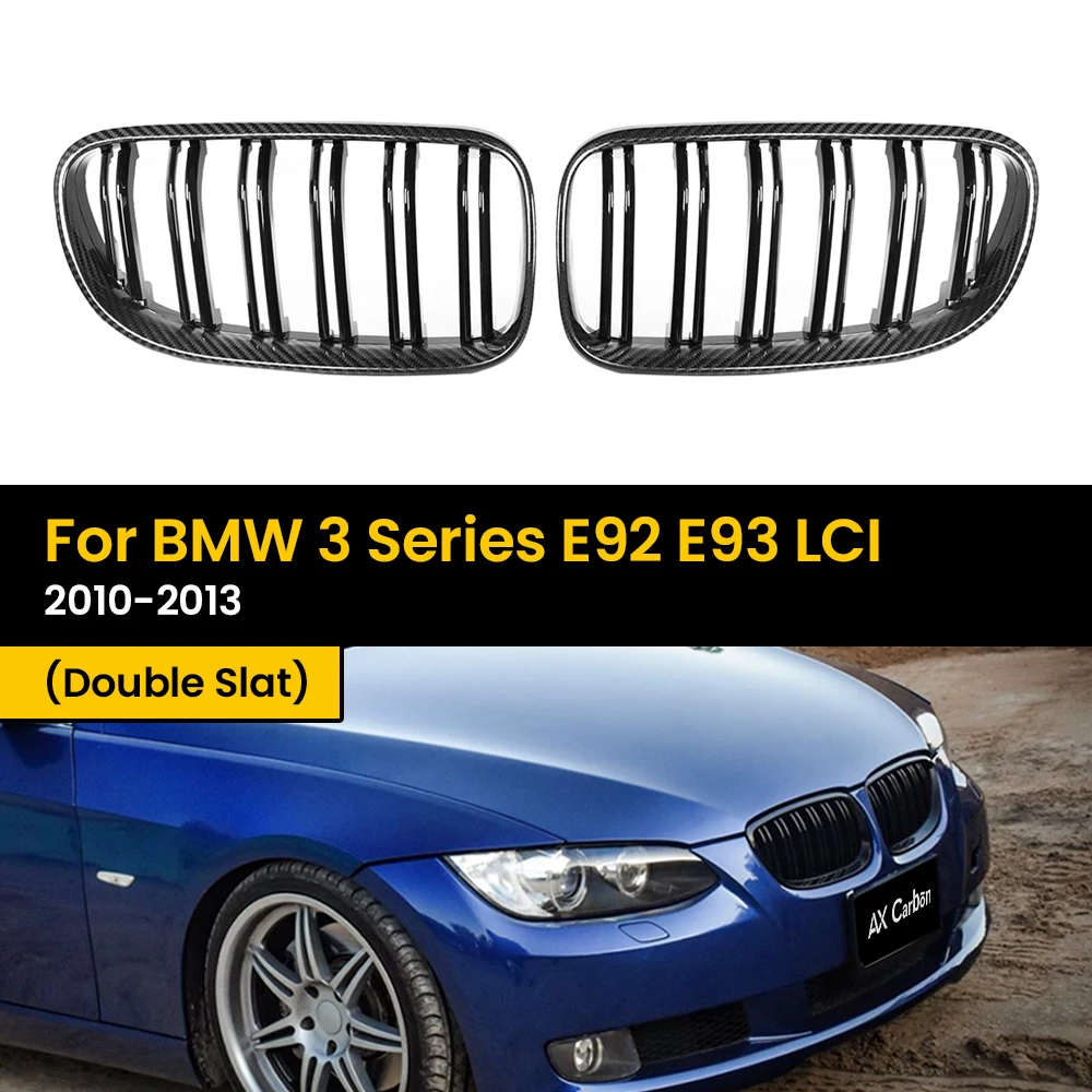 Real Dry Carbon Fiber Racing Grills For BMW 3 Series E92 E93 LCI 2010-2013 Front Bumper Kidney Hood Grille Double Slat
Real Dry Carbon Fiber Racing Grills For BMW 3 Series E92 E93 LCI 2010-2013 Front Bumper Kidney Hood Grille Double Slat