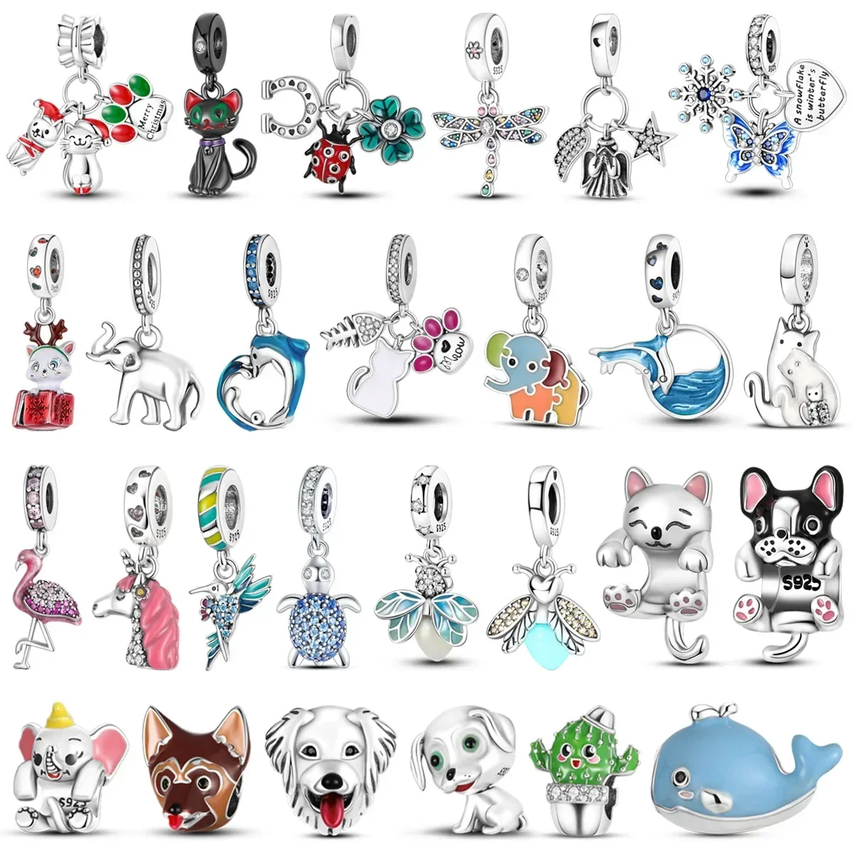 Original 925 Sterling Silver Animal Cat Dog Fish Bird Elephant Beaded Pendant Charm for Pandora DIY Bracelet Ladies Jewelry Gift
Original 925 Sterling Silver Animal Cat Dog Fish Bird Elephant Beaded Pendant Charm for Pandora DIY Bracelet Ladies Jewelry Gift