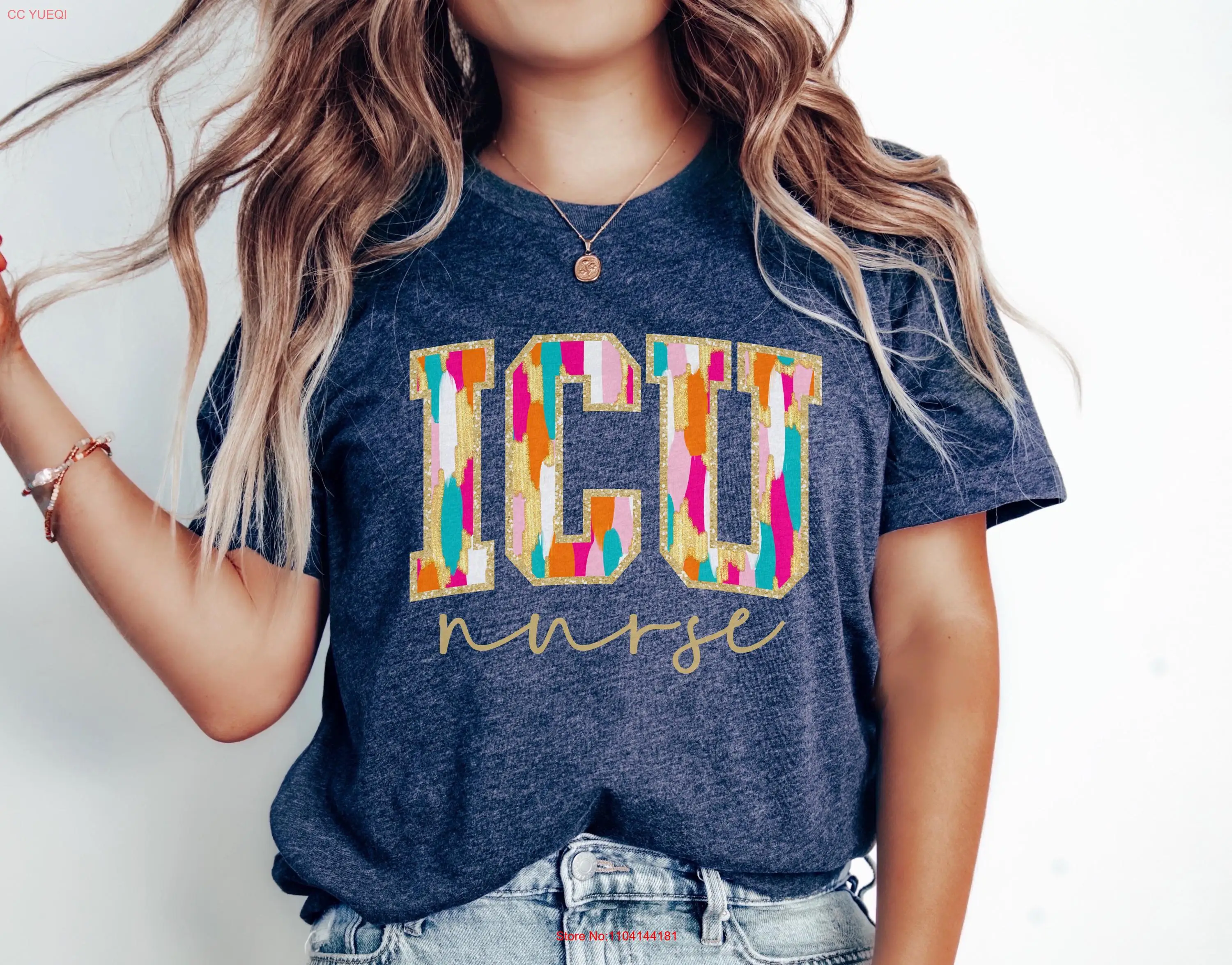 ICU Nurse T Shirt Faux Glitter Design Intensive Care Unit for RN Cute Nursing School Graduation Registered
ICU Nurse T Shirt Faux Glitter Design Intensive Care Unit for RN Cute Nursing School Graduation Registered