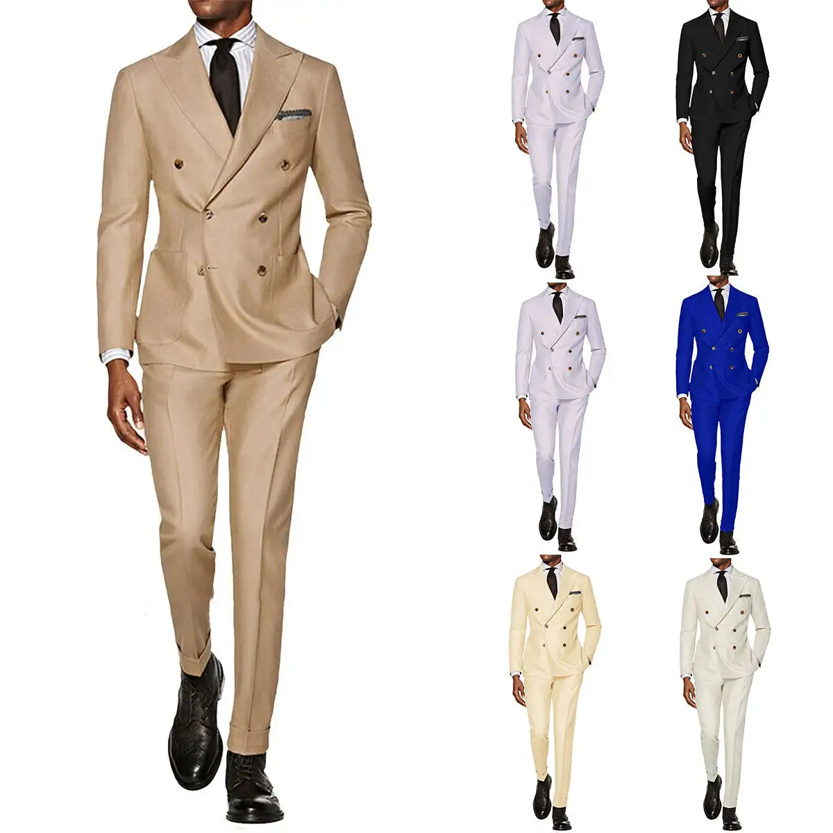 Simple Wedding Suit for Man 2 Pieces Jacket Pant Double Breasted Formal Occasions Business Party Suits for Men Customized
Simple Wedding Suit for Man 2 Pieces Jacket Pant Double Breasted Formal Occasions Business Party Suits for Men Customized