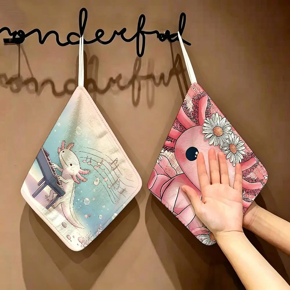 Cute Axolotl Printed Polyester Cotton Hanging Kitchen Towel, Soft Hand Wiping Towel, Reusable For Kitchen Bathroom Home
Cute Axolotl Printed Polyester Cotton Hanging Kitchen Towel, Soft Hand Wiping Towel, Reusable For Kitchen Bathroom Home