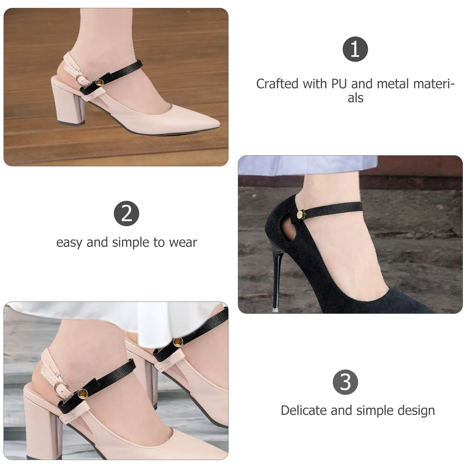 Buckle Laces Anti Slip Heel Straps for Women Shoes Adjustable Snap Button Ankle Strap Pu Laces High Heels Accessories Black
Buckle Laces Anti Slip Heel Straps for Women Shoes Adjustable Snap Button Ankle Strap Pu Laces High Heels Accessories Black
