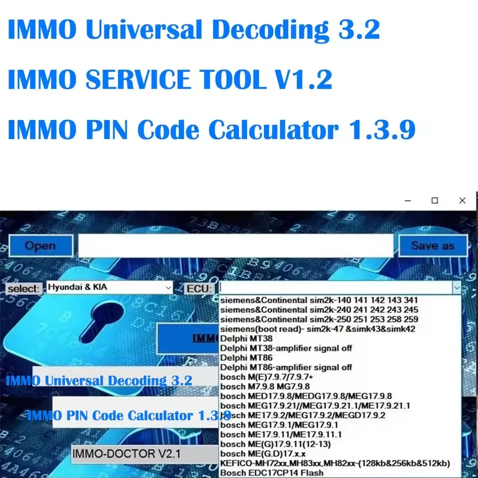 2024 Newest Edc 17 IMMO SERVICE TOOL V1.2 PIN Code+IMMO Pin Code Calculator V1.3.9+IMMO Universal Decoding V3.2 with free Keygen
2024 Newest Edc 17 IMMO SERVICE TOOL V1.2 PIN Code+IMMO Pin Code Calculator V1.3.9+IMMO Universal Decoding V3.2 with free Keygen