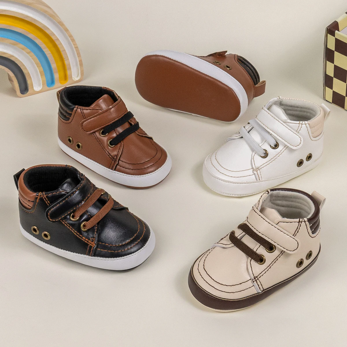 Newborn Autumn New Boys and Girls Classic Sneakers Soft Sole PU Leather Baby Shoes Anti-slip Toddler Crib Casual Sneakers
Newborn Autumn New Boys and Girls Classic Sneakers Soft Sole PU Leather Baby Shoes Anti-slip Toddler Crib Casual Sneakers